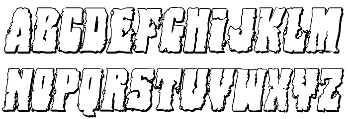Bog Beast 3D Italic Font LOWERCASE