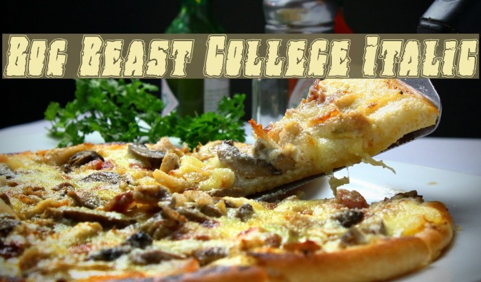 Bog Beast College Italic Font examples