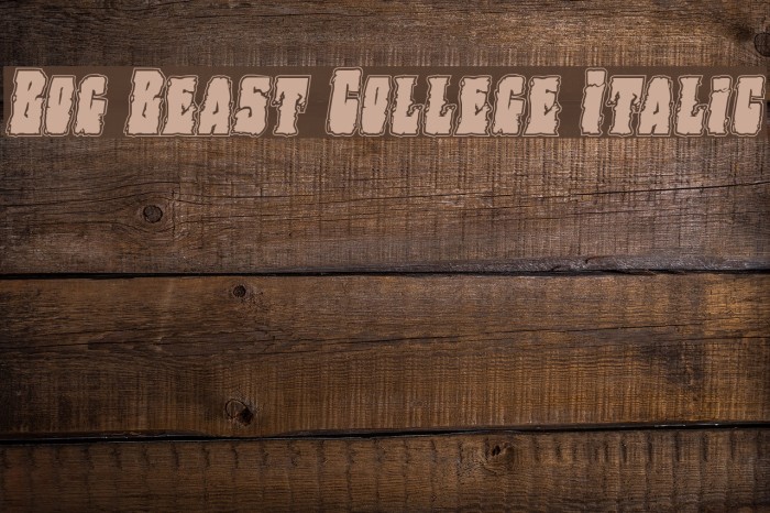 Bog Beast College Italic Font examples