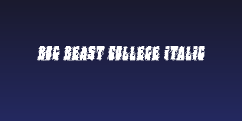 Bog Beast College Italic Social Header