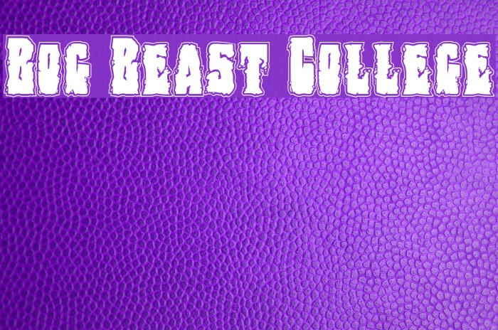 Bog Beast College Font examples
