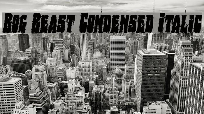 Bog Beast Condensed Italic Font examples