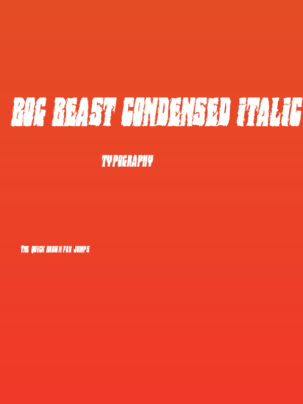 Bog Beast Condensed Italic Poster