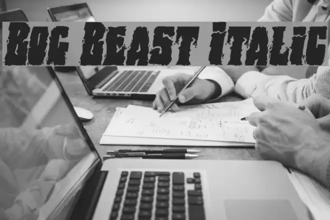 Bog Beast Italic Font examples