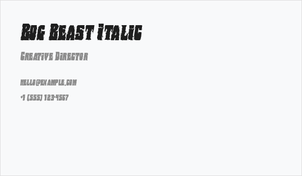Bog Beast Italic Business Card