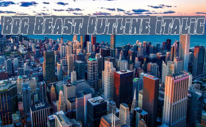 Bog Beast Outline Italic Font examples