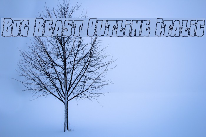 Bog Beast Outline Italic Font examples