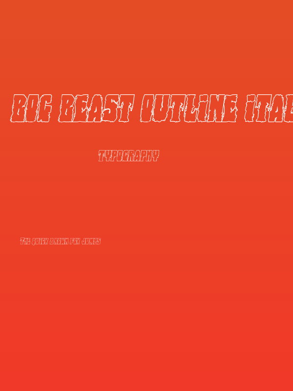 Bog Beast Outline Italic Poster