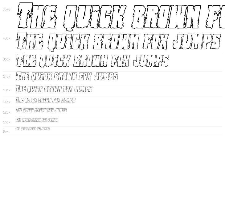 Bog Beast Outline Italic Waterfall