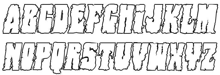 Bog Beast Outline Italic Font LOWERCASE