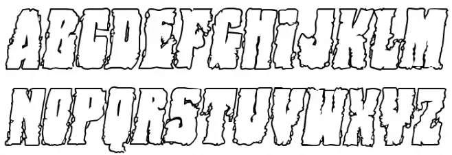 Bog Beast Outline Italic Шрифта строчной