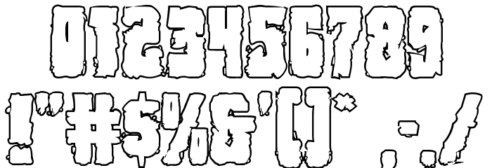 Bog Beast Outline Font OTHER CHARS