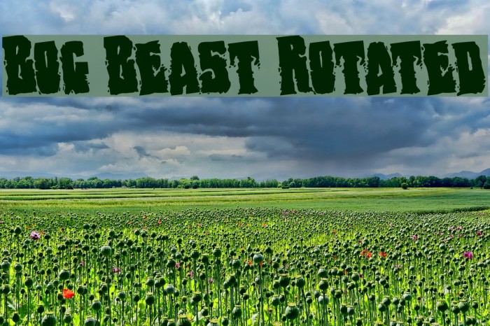 Bog Beast Rotated Font examples