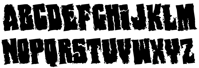 Bog Beast Rotated Font LOWERCASE