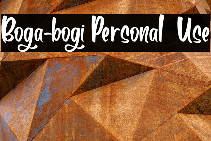 Boga-bogi Personal  Use Example 3