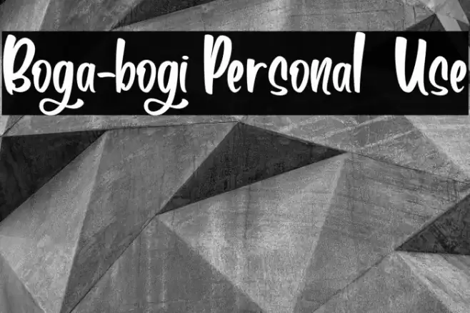 Boga-bogi Personal  Use Font examples