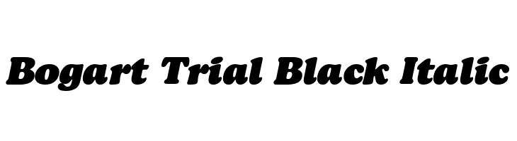 Bogart Trial Black Italic  Free Fonts Download