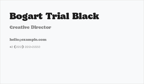 Bogart Trial Black Business Card
