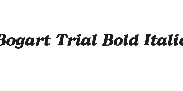 Bogart Trial Bold Italic Logo