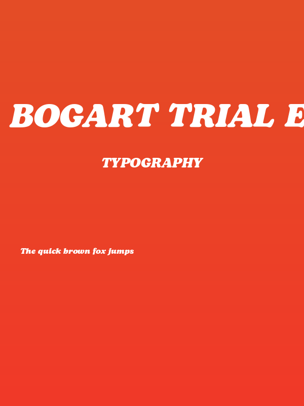 Bogart Trial Extrabold Italic Poster
