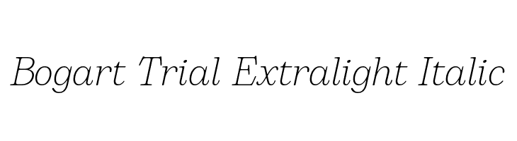 Bogart Trial Extralight Italic  font caratteri gratis