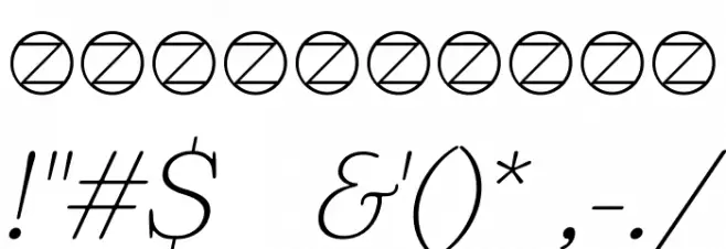 Bogart Trial Extralight Italic Font OTHER CHARS