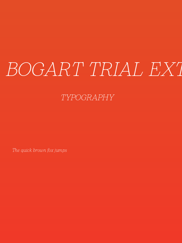 Bogart Trial Extralight Italic Poster