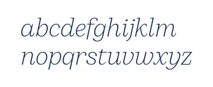 Bogart Trial Extralight Italic Lowercase