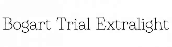 Bogart Trial Extralight  नि: शुल्क फ़ॉन्ट्स डाउनलोड