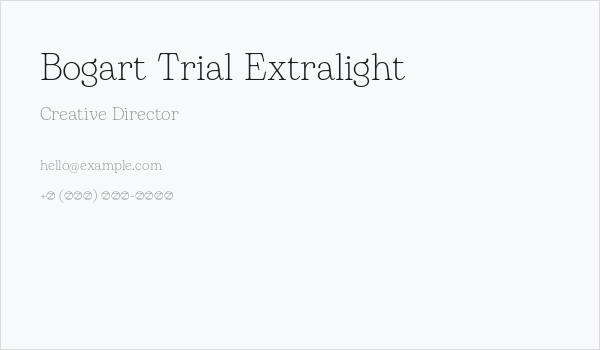 Bogart Trial Extralight Business Card