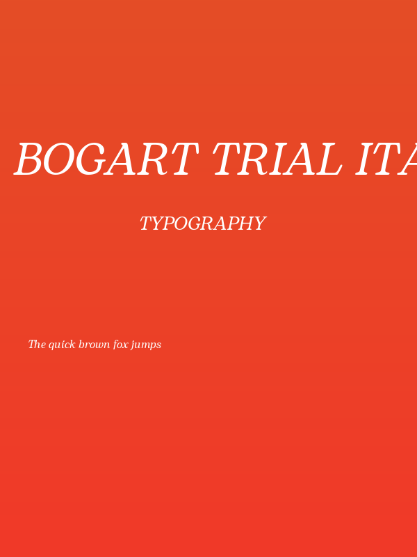 Bogart Trial Italic Poster