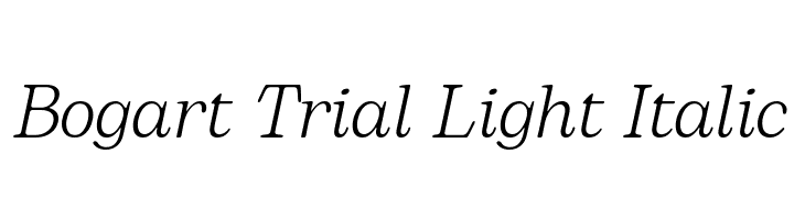 Bogart Trial Light Italic  les polices de caractères gratuit tlcharger