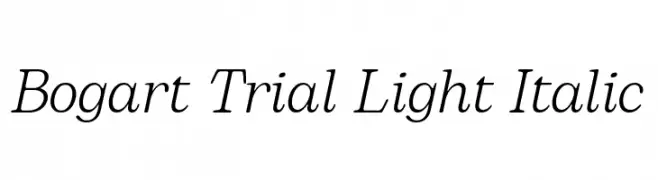 Bogart Trial Light Italic  Frei Schriftart Herunterladen
