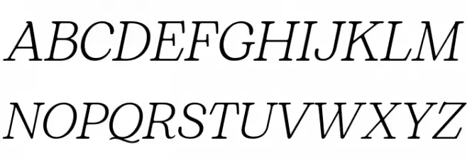 Bogart Trial Light Italic फ़ॉन्ट अपरकेस
