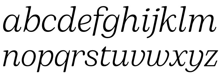 Bogart Trial Light Italic Font LOWERCASE