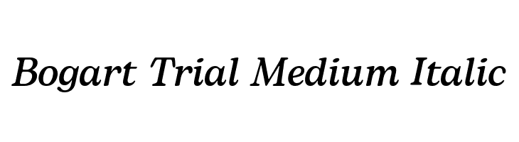 Bogart Trial Medium Italic  नि: शुल्क फ़ॉन्ट्स डाउनलोड