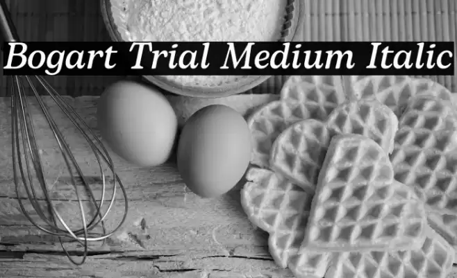 Bogart Trial Medium Italic Font examples