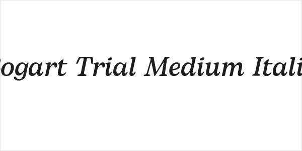 Bogart Trial Medium Italic Logo