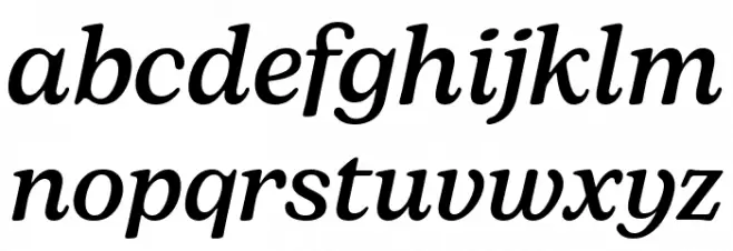 Bogart Trial Medium Italic Font LOWERCASE