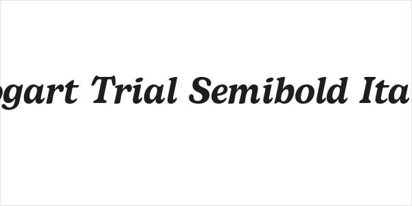 Bogart Trial Semibold Italic Logo