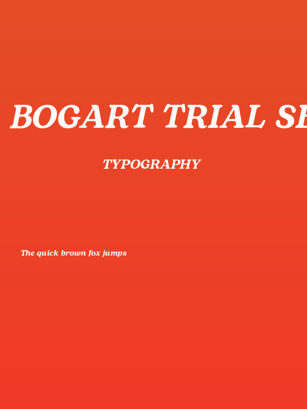Bogart Trial Semibold Italic Poster