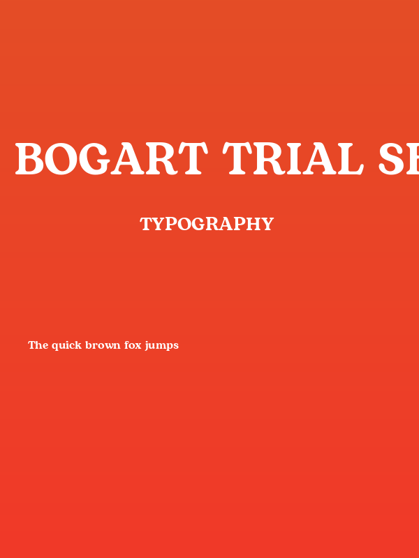 Bogart Trial Semibold Poster