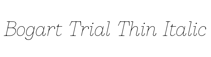 Bogart Trial Thin Italic  नि: शुल्क फ़ॉन्ट्स डाउनलोड