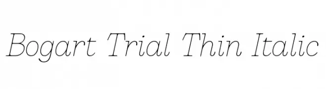 Bogart Trial Thin Italic  Frei Schriftart Herunterladen