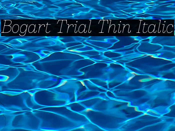 Bogart Trial Thin Italic Example 2