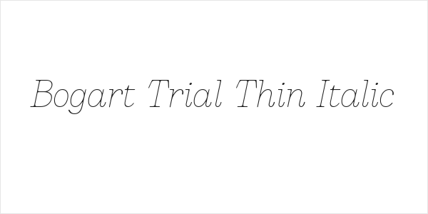 Bogart Trial Thin Italic Logo
