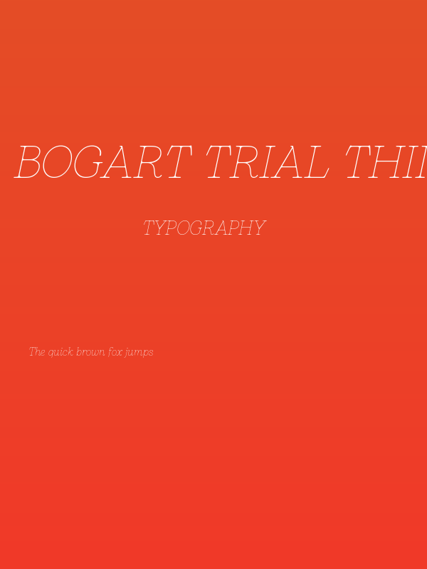 Bogart Trial Thin Italic Poster