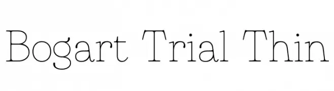Bogart Trial Thin  नि: शुल्क फ़ॉन्ट्स डाउनलोड