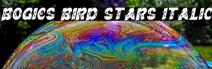 Bogies Bird Stars Italic Example 1