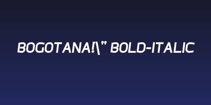 Bogotana!" Bold-Italic Social Header